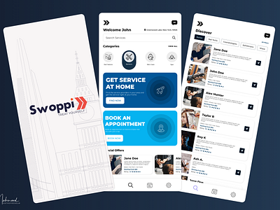 SWOPPI appointment booking barber beauty service branding personal care remote service ui