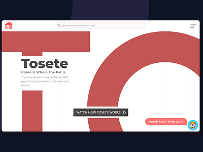 Tosete - Pets Market Place app design marketplace pets ui web