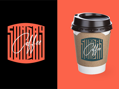 Sunday Coffee Logo Design concept branding coffee coffee cup coffeeshop illustration logo logo design