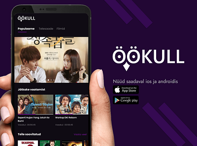 Öökulli filmirakendus - Mobile app (Estonian version) app design mobile app ui movie