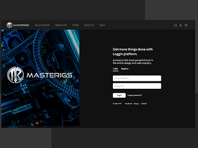 Masterigs - Web design Login page