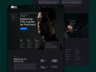 CA Website Design dark dark theme dark ui website design