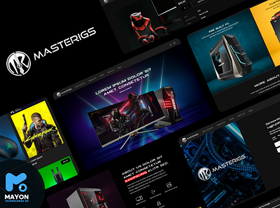 Masterigs - Website Design custom pc cyber dark dark mode gaming graphic graphic design prebuilt pc techno uiux website design