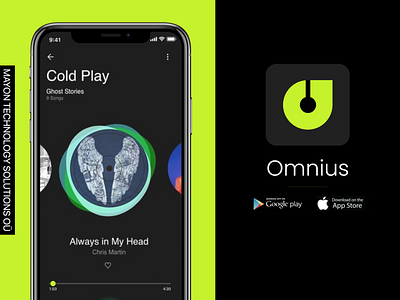 Omnius 2021 2021 logo black dark green logodesign mobile app music trend ui uiux