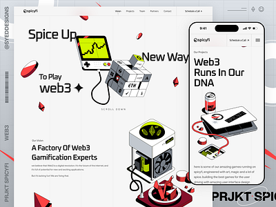 SpicyFi - Web3 Gamification Factory adobe xd bitcoin branding clean crypto cryptocurrency design ethereum figma graphicdesign green illustration light minimalist red ui uiux web3 website design white