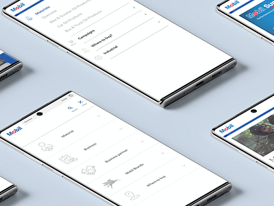 Evolution of Navigation engine evolution exxon header icons industrial lubricant mobil mobile mobile ui navigation oil usability