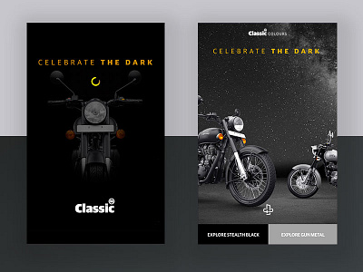 Motorcycle Landing Page black classic interface matte minimal motorcycle royalenfield ui uitrends ux vintage