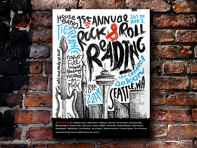 Rock & Roll Reading poster rock and roll typography