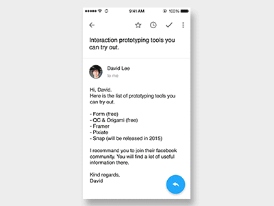 Material Email (part 1) app design email form google interaction material design prototype