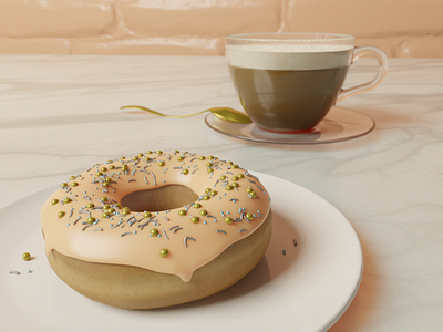 Blender donut- it's what's for breakfast! 🍩 3d art 3d modeling 3d render blender blender 3d blender3d coffee cycles donut doughnut render