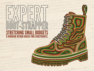 Expert Boot-Strapper 70s affinity affinity designer design flat illustration portfolio vector illustration vintage