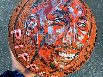 Scottie Pippen Painted Basketball art basketball nba nba art original art sports design