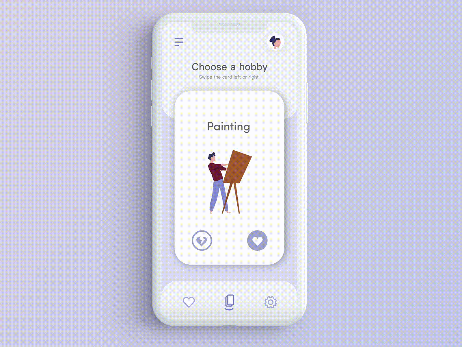 Hobby animation app design minimal ui ux