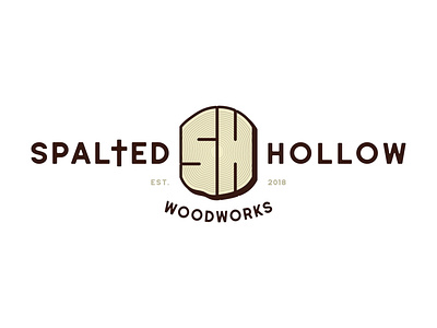 Spalted Hollow Woodworks Logo branding design icon illustration logo vector