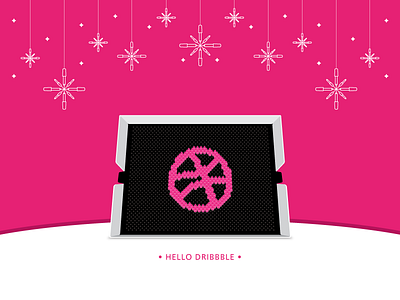 Hello Dribbble debut dribbble hello illustration lite brite vector