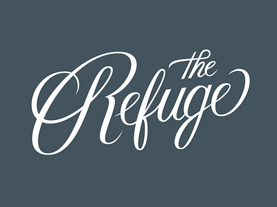 The Refuge hand lettered identity lettering logo logotype retro script the refuge type typography vector vintage