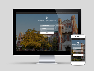 OU Login Interface flat login oklahoma responsive sign in ui user interface ux web design