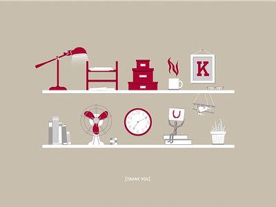 Thank You abstract card design icons illustrations office print thank you typography
