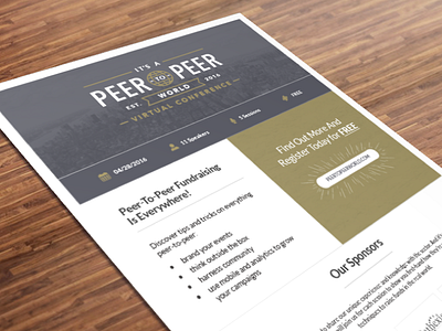 Peer-To-Peer World Flyer branding conference flyer fundraising graphic design nonprofit print raisemore vector virtual world