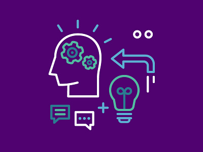 Thinking design graphic design icons illustration line work purple thinking