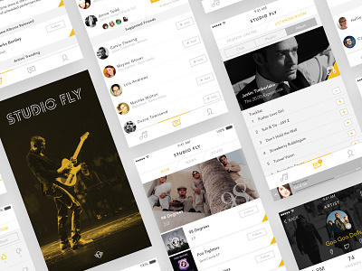 Studio Fly App app artists design interface mockup music music app prototype studio ui user interface ux