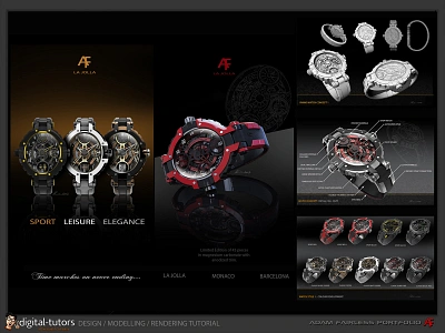 Digital Tutors Watch Concept and modelling tutorial page 2 concept design design illustration keyshot photoshop product design rendering rhino3d