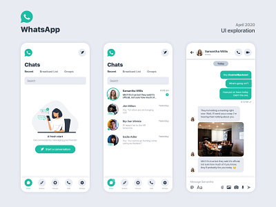 WhatsApp Chats | UI Exploration chats messenger ui exploration uidesign whatsapp