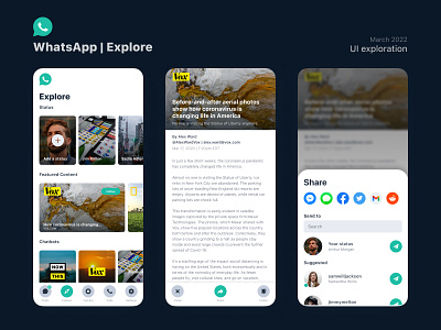 WhatsApp Explore | UI Exploration