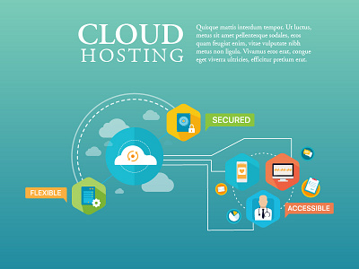 Cloud Hosting Illustration cloud flat illustration infographic simple