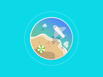 Daily Icon no. 1 (Free Desktop Wallpaper) beach daily design desktop wallpaper flat freebie icon plane vacation wallpaper