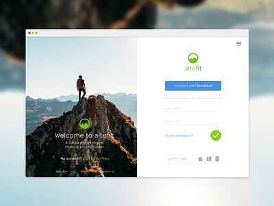 Altofit – Physical Activity Tracker app fit fitness fitness tracker login ui ux web webapp