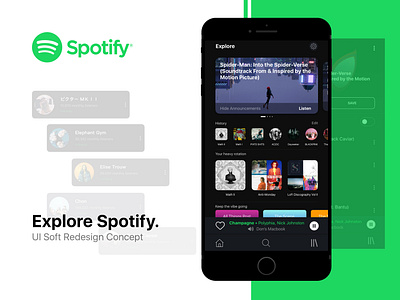 Explore Spotify UI Redesign Concept mobile ui music app ui redesign spotify ui