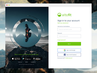 Altofit Login UI Redesign concept redesign redesign concept revisited ui