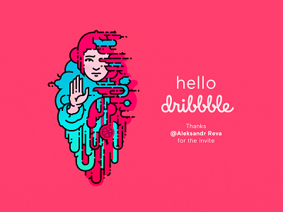 Hello Dribbble! art debut hello dribbble hellodribbble illustration thanks for invite vector