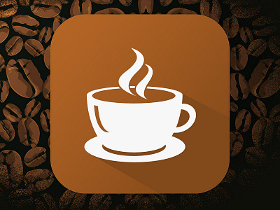 Coffee App iOS Long shadow icon brand coffee design graphics icon ios iphone logo mobile