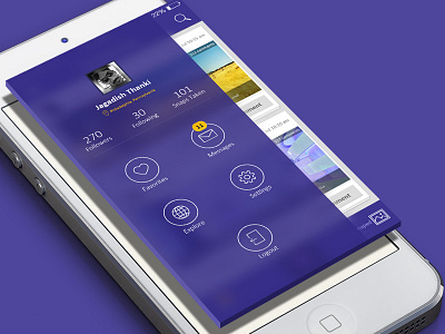 Snapography : Easing Slide Menu design graphics ios iphone menu mobile photogtaphy product slide ui