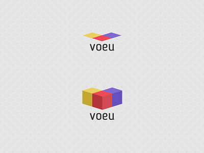 v for voeu 3d logo purple red v yellow