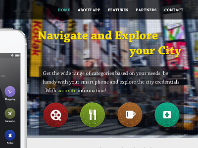 Header : Banner for City Navigator app Website graphic design photoshop ui webdesign website