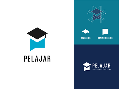 PELAJAR - Education Logo app logo chatbox education education logo hat logo logo design logotype organization