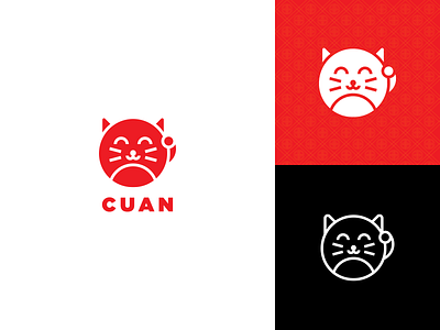 CUAN - Chinesse Grocery Store App app logo brand identity chinese groceries grocery lineart logo logo design logodesign logotype red