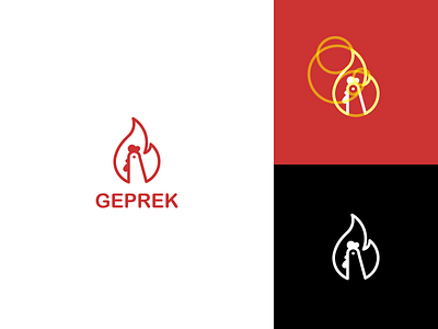 GEPREK - Spicy Chicken Fast Food Restaurant brand identity chicken fast food lineart logo logo design logodesign logos logotype red restaurant