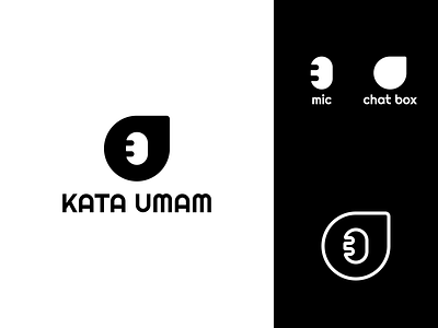 KATA UMAM - Podcast Logo black black white brand identity lineart logo logo design logodesign logos microphone podcast podcast logo white