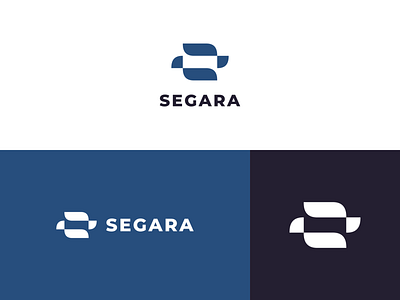 SEGARA - Fish Supplier Company Logo black brand identity clean corporate style dark blue fish logo flat logo logo logo design logodesign