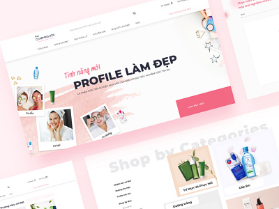 The Charming Box - Ecommerce web design beauty box cosmetics design ecommerce ecommerce design feminine girly pink pinky ui uiux vietnam web