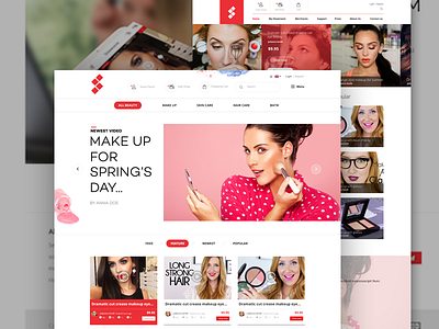 Make up beauty website beauty design girl make uiux up web