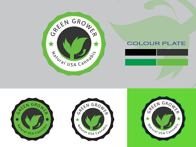 Green Grower Logo abstract brand branding company global green identity logo natural