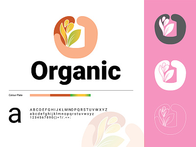 Organic b bio brand branding food green healthy leaf letter naturally o letter organic store symbol