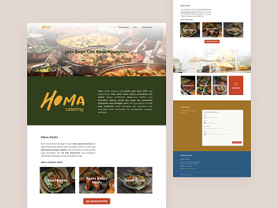 Homa Catering, a Company Profile Website banner design branding card catering services company profile company profile website form design reservation ui ux website website design