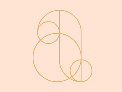A design elegant geometric gold letter lowercase minimal monogram monoweight pink type typography