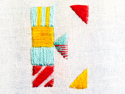 E is for Embroidery 36daysoftype alphabet analog colorblock colorful design e embroidery lettering thread